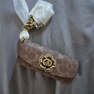 Coach Lipstick Holder In Signature Canvas tea rose turnlock